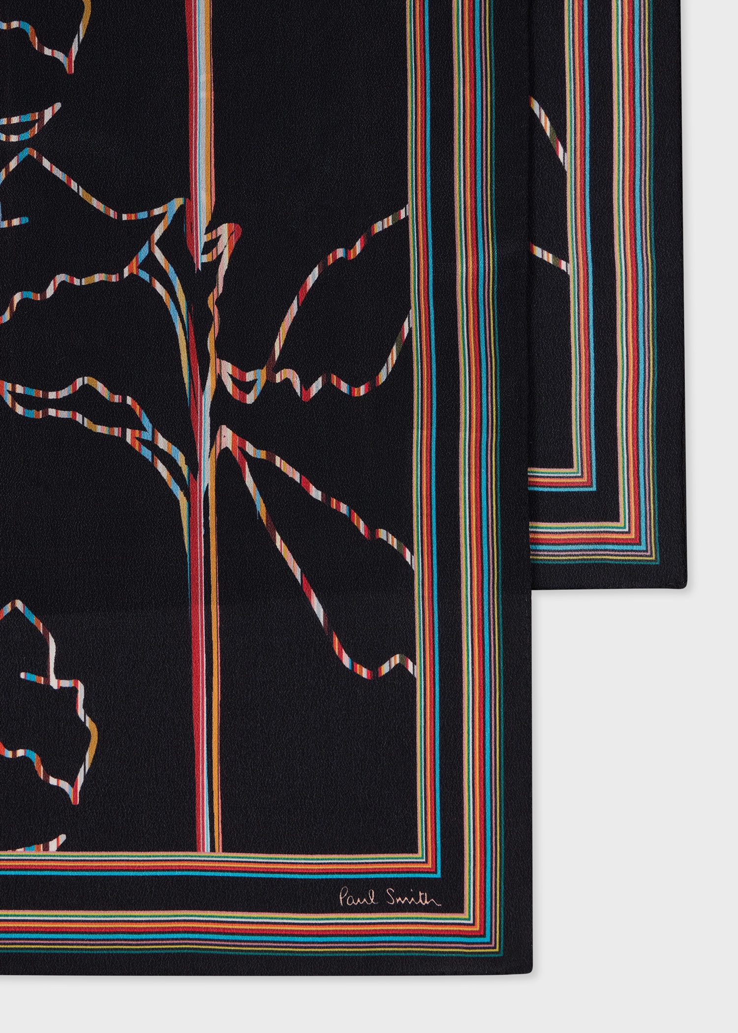 Women's Black Magnolia 'Signature Stripe' Scarf - 2