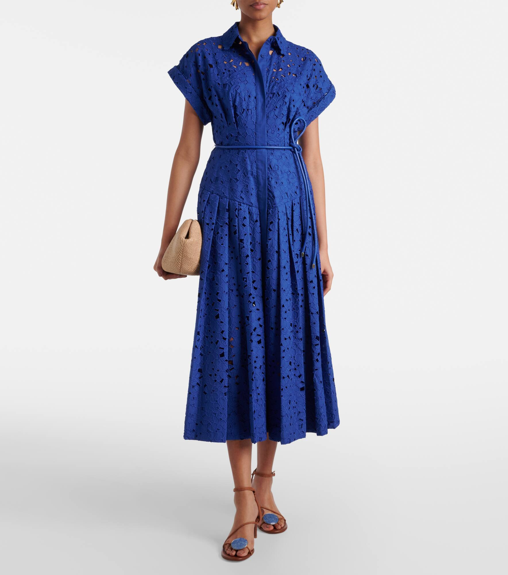 Floral cotton lace shirt dress - 2