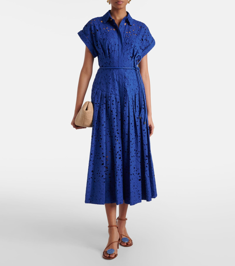 REBECCA VALLANCE Floral cotton lace shirt dress outlook
