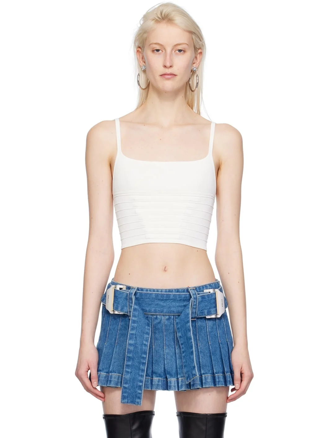 White Ventral Compact Tank Top - 1