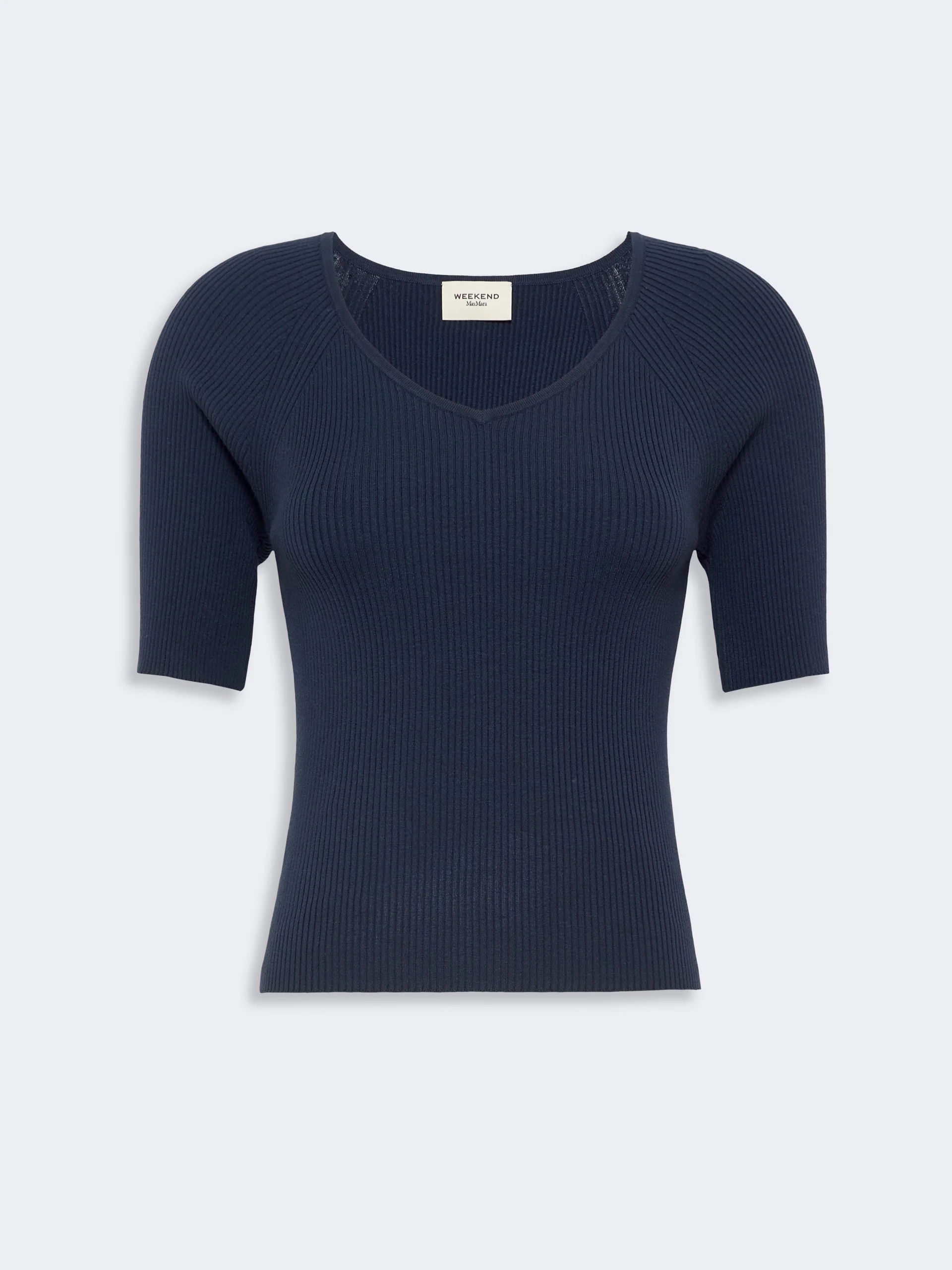 TENENTE Rib-knit stretch viscose sweater - NAVY - 1