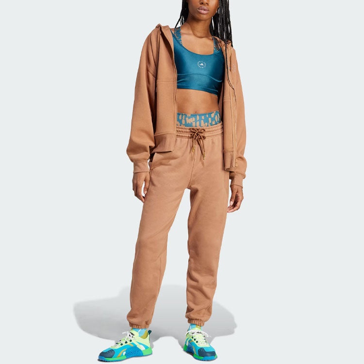 (WMNS) adidas by Stella McCartney Regular Sweat Pants 'Brown' IU0875 - 4