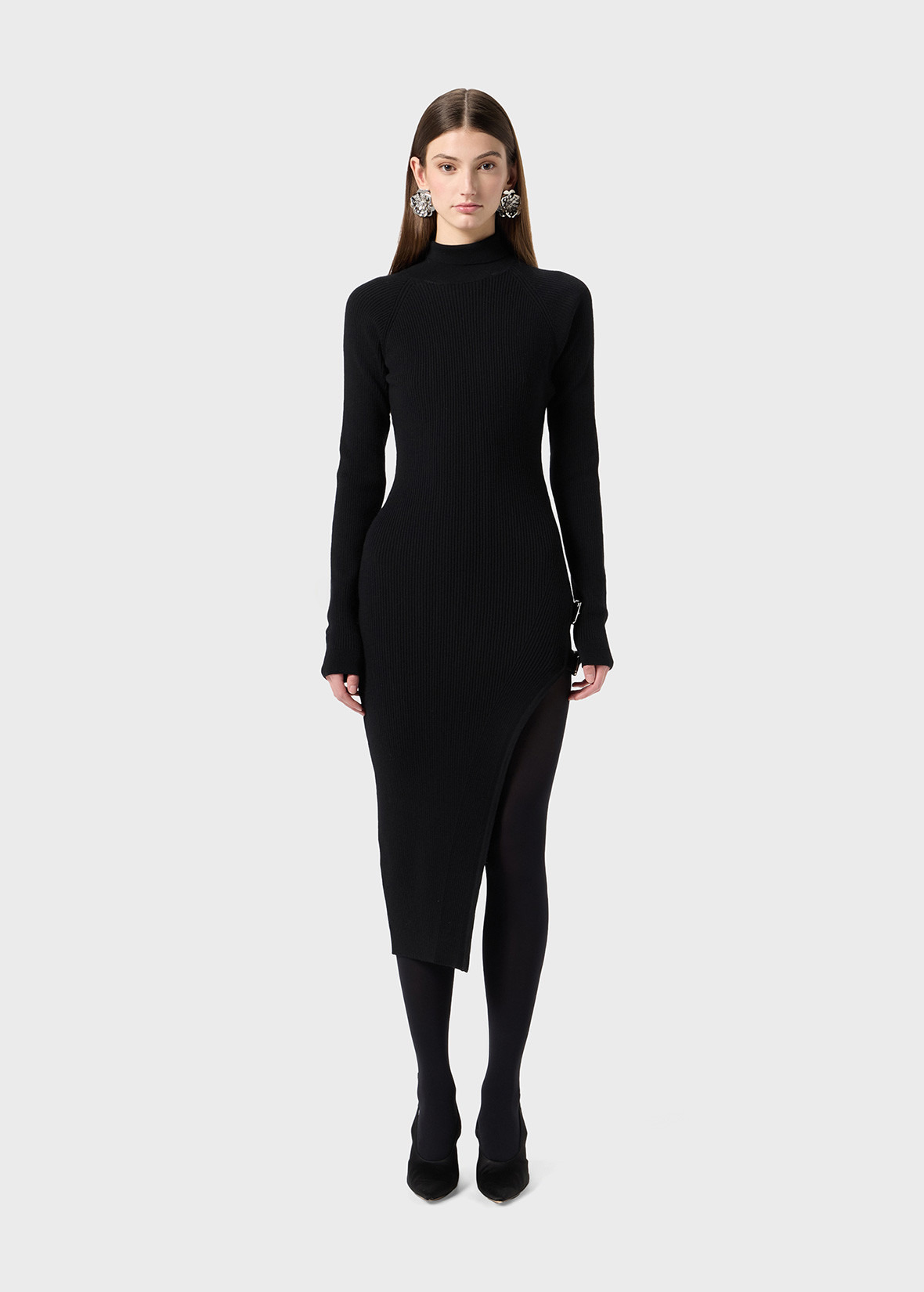 MIDI KNIT DRESS WITH BUCKLES - 3
