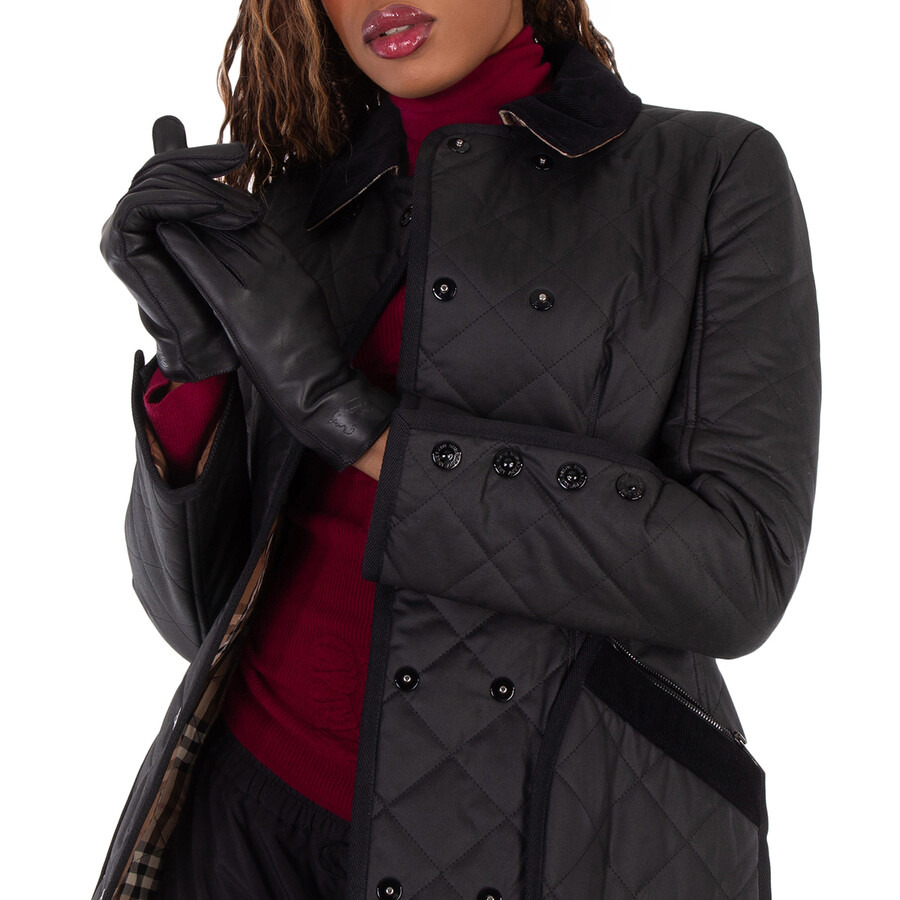 Burberry EKD Debossed Leather Gloves - 3
