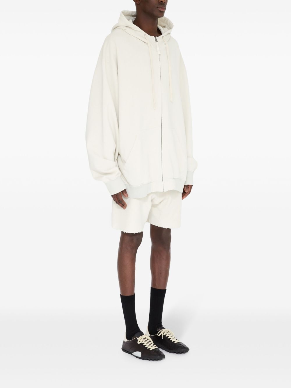 zipped drawstring hoodie - 3