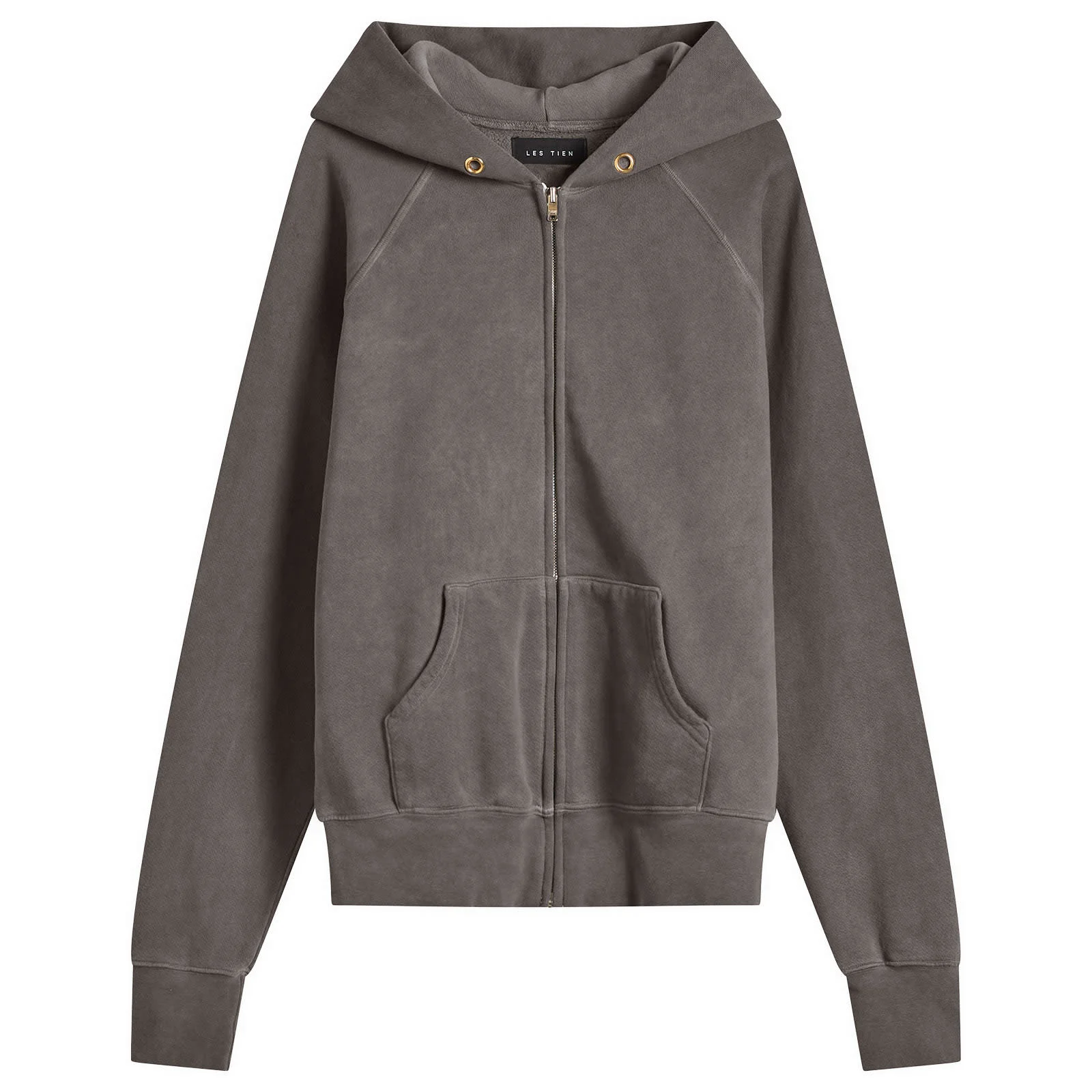 Les Tien Heavyweight Raglan Oil Washed Zip Hoodie - 1