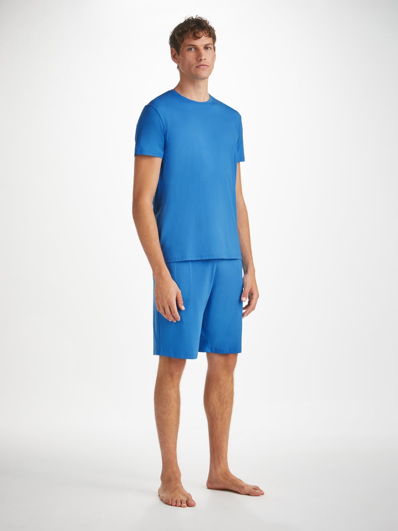 Men's Lounge Shorts Basel Micro Modal Stretch Azure Blue - 4