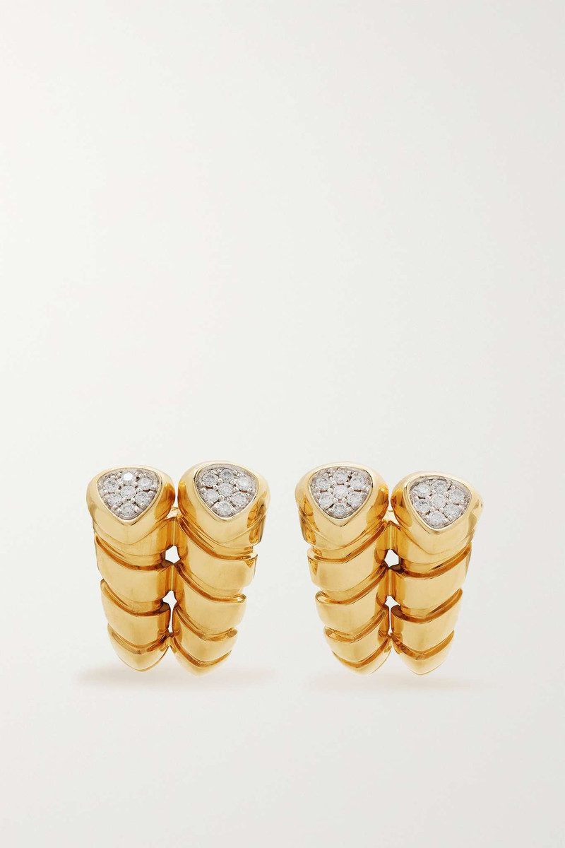 Trisolina Double 18-karat gold diamond earrings - 1