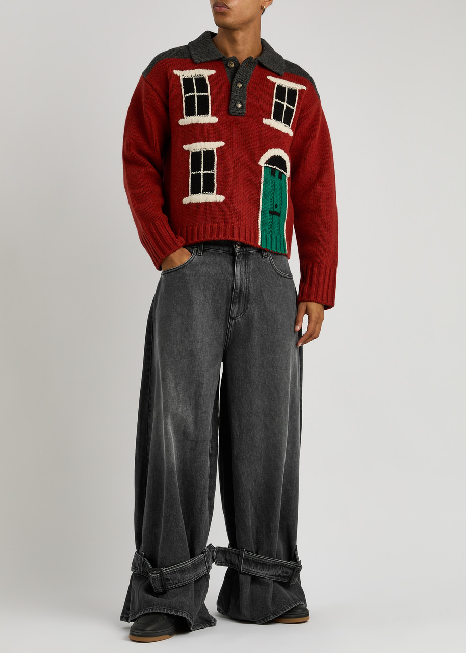JW Anderson Buckled-cuff Wide-leg Jeans - 4