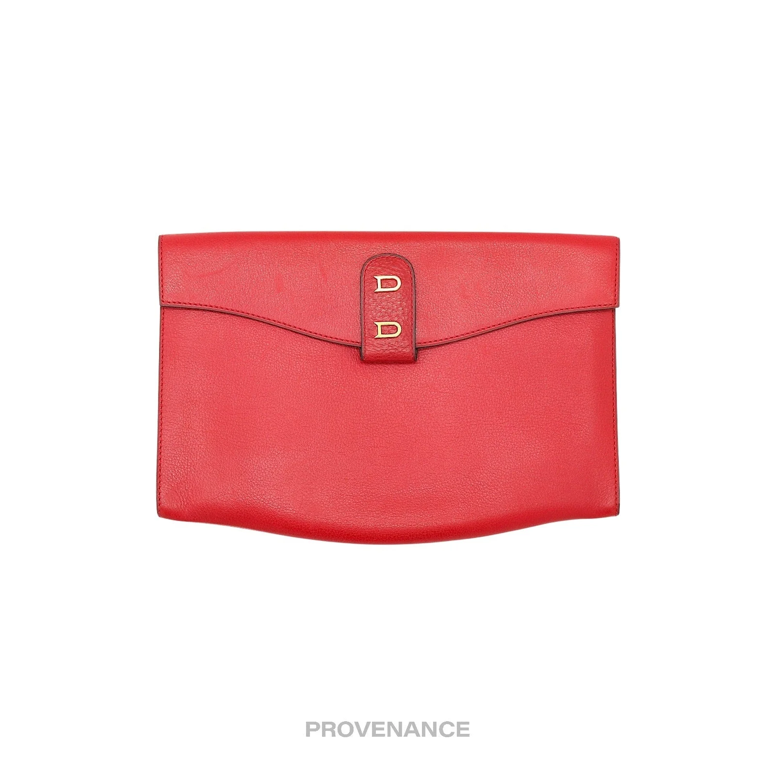 Delvaux DD Clutch Bag - Red Calfskin Leather - 1