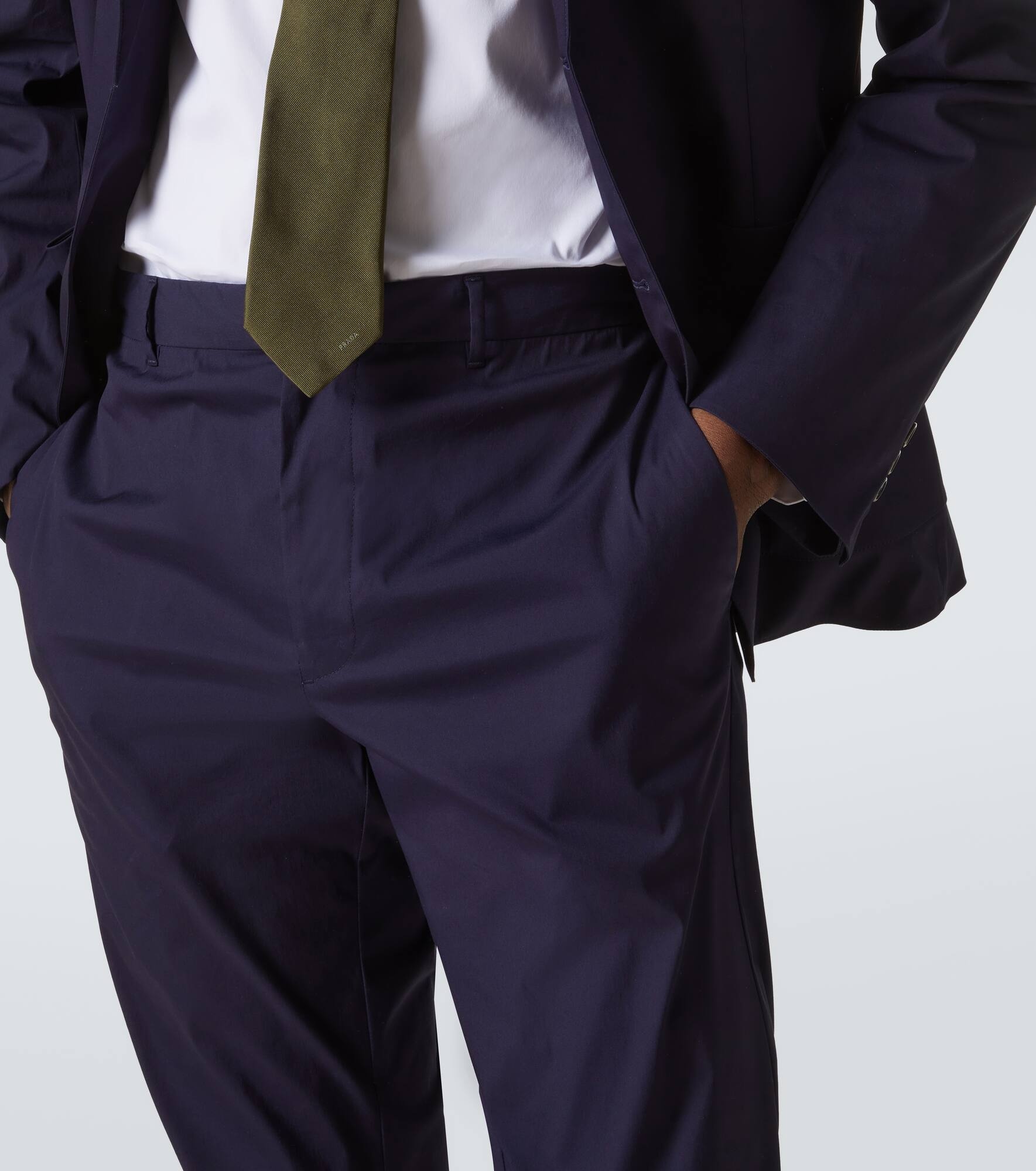 Cotton-blend poplin straight pants - 5