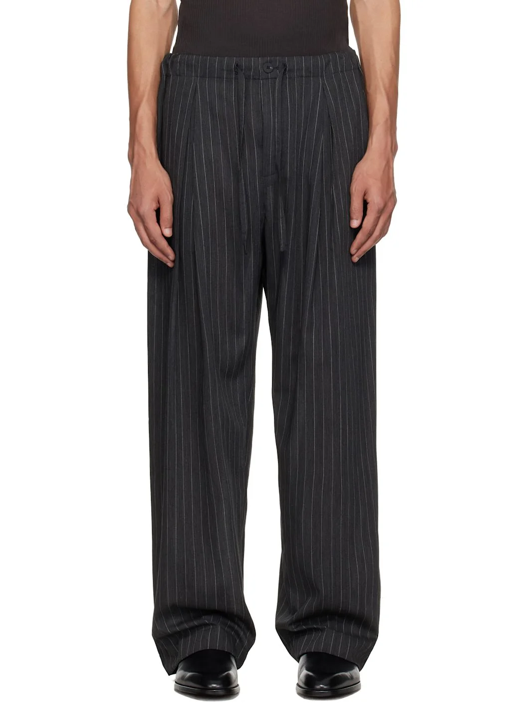 Gray Striped String Trousers - 1