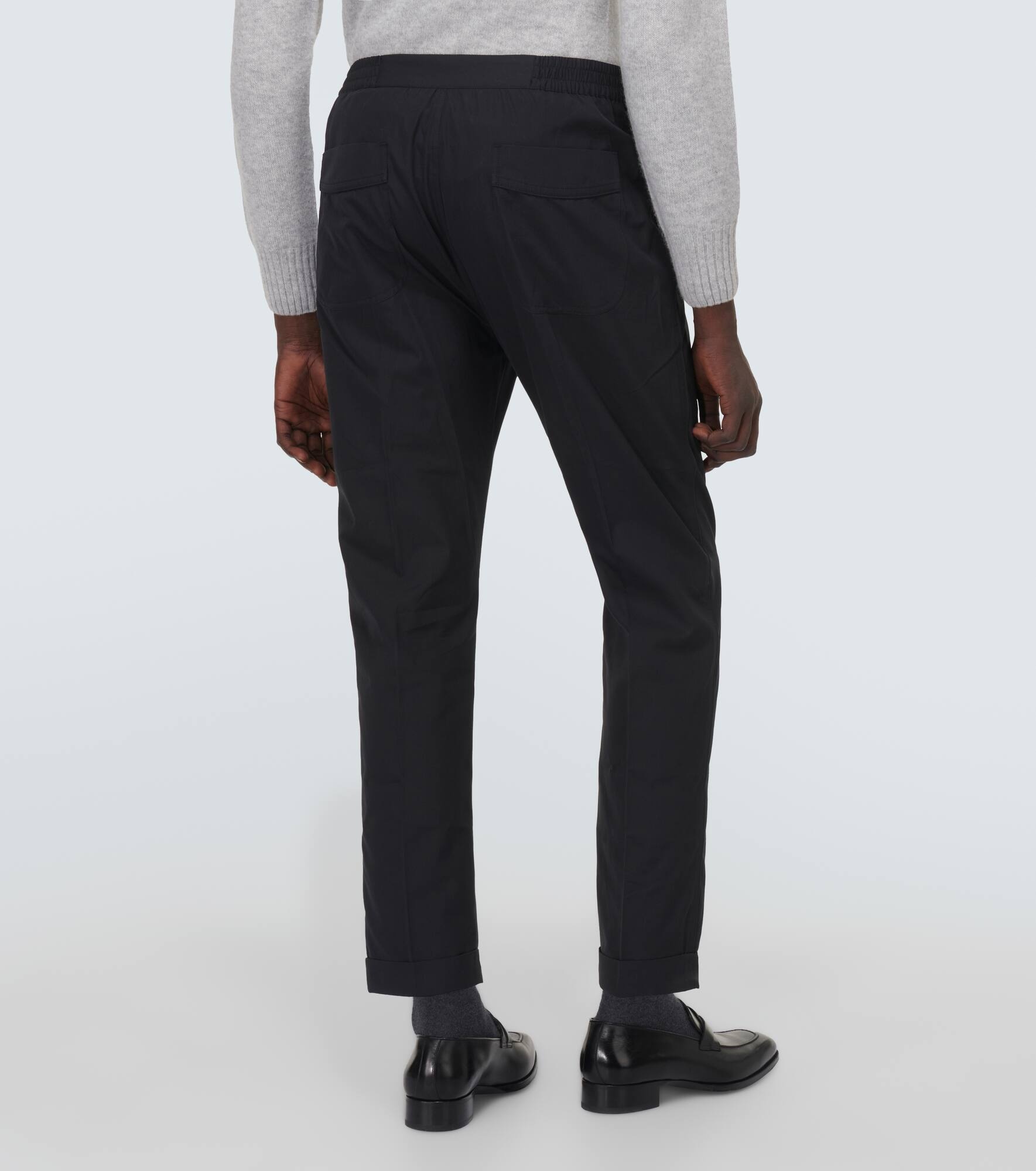 Cotton and silk straight pants - 4