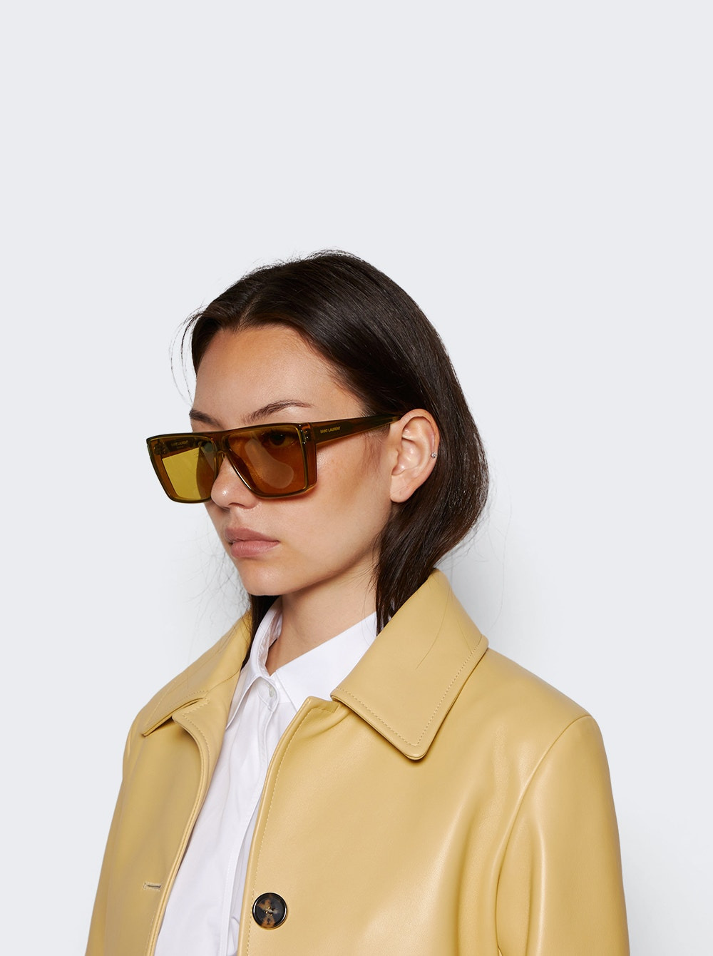 Vitti Flat Top Sunglasses Shiny Transparent Ocra - 3