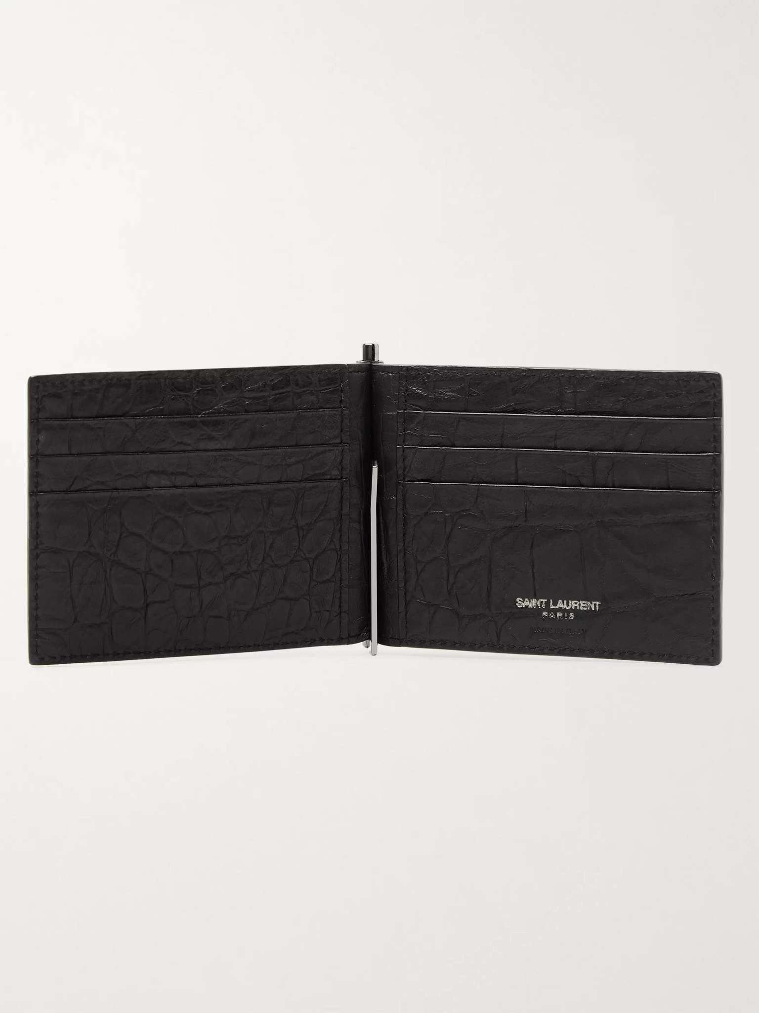 Logo-Appliquéd Croc-Effect Leather Bifold Cardholder with Money Clip - 2