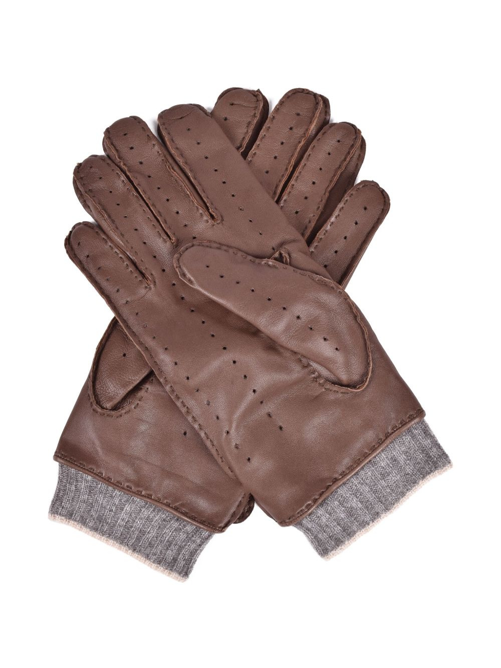 perforated leather gloves - 2