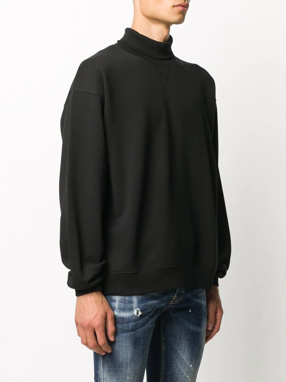 high neck sweatshirt with logo appliqué at rear - 4