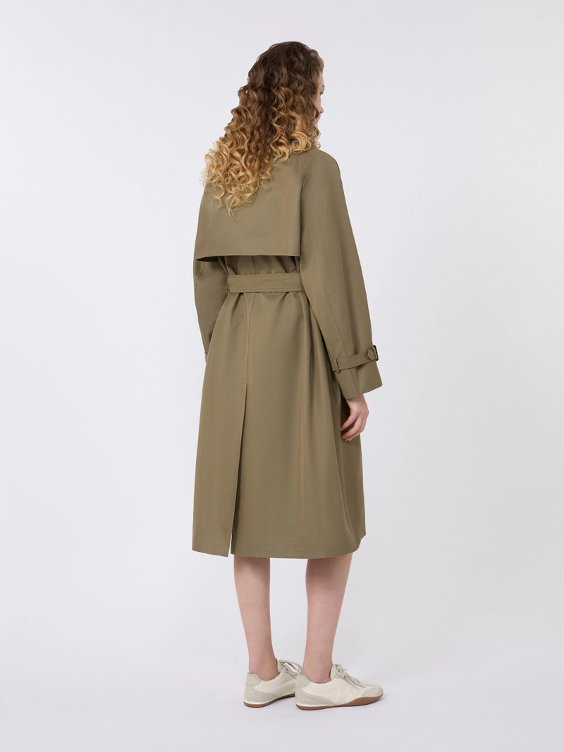CANASTA Reversible water-repellent gabardine trench coat - MUD 4