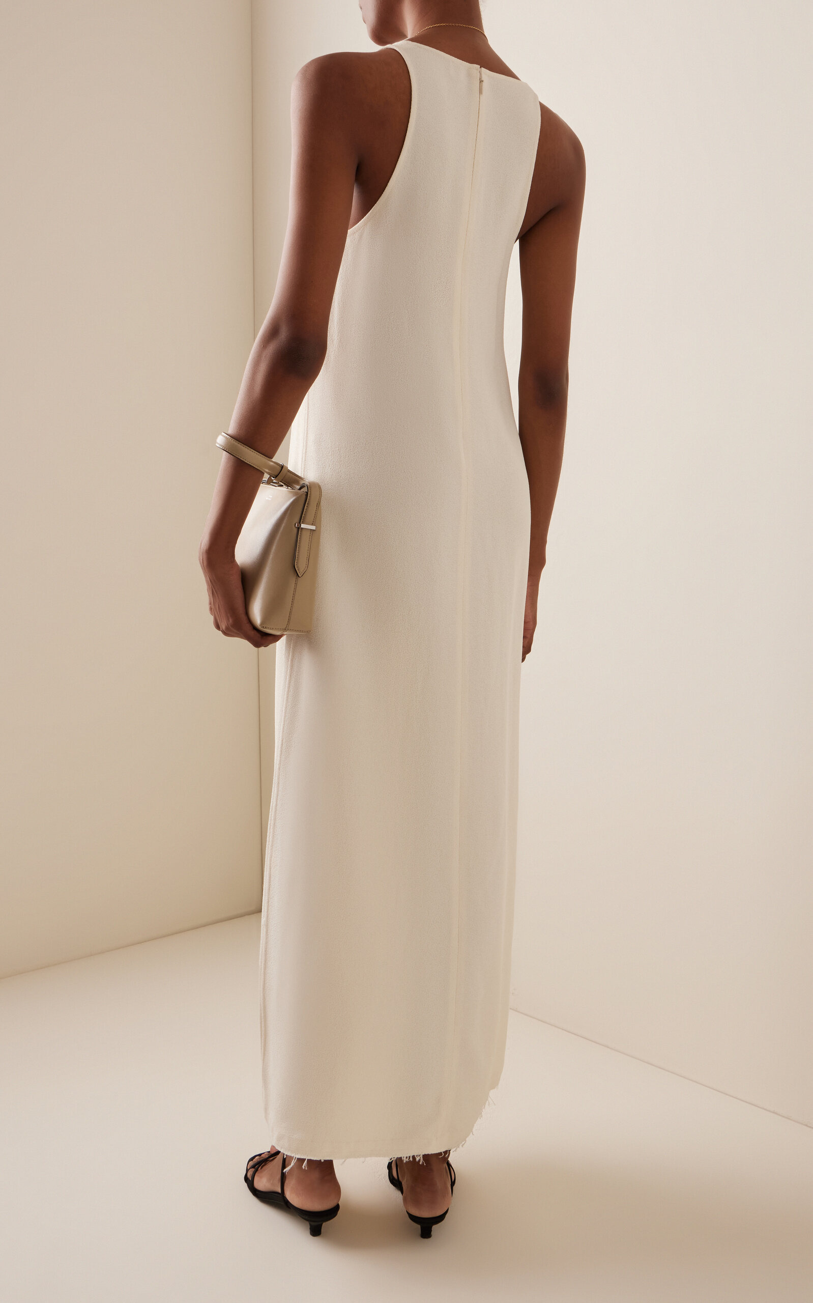 Scoop-Neck Sablé Dress ivory - 4