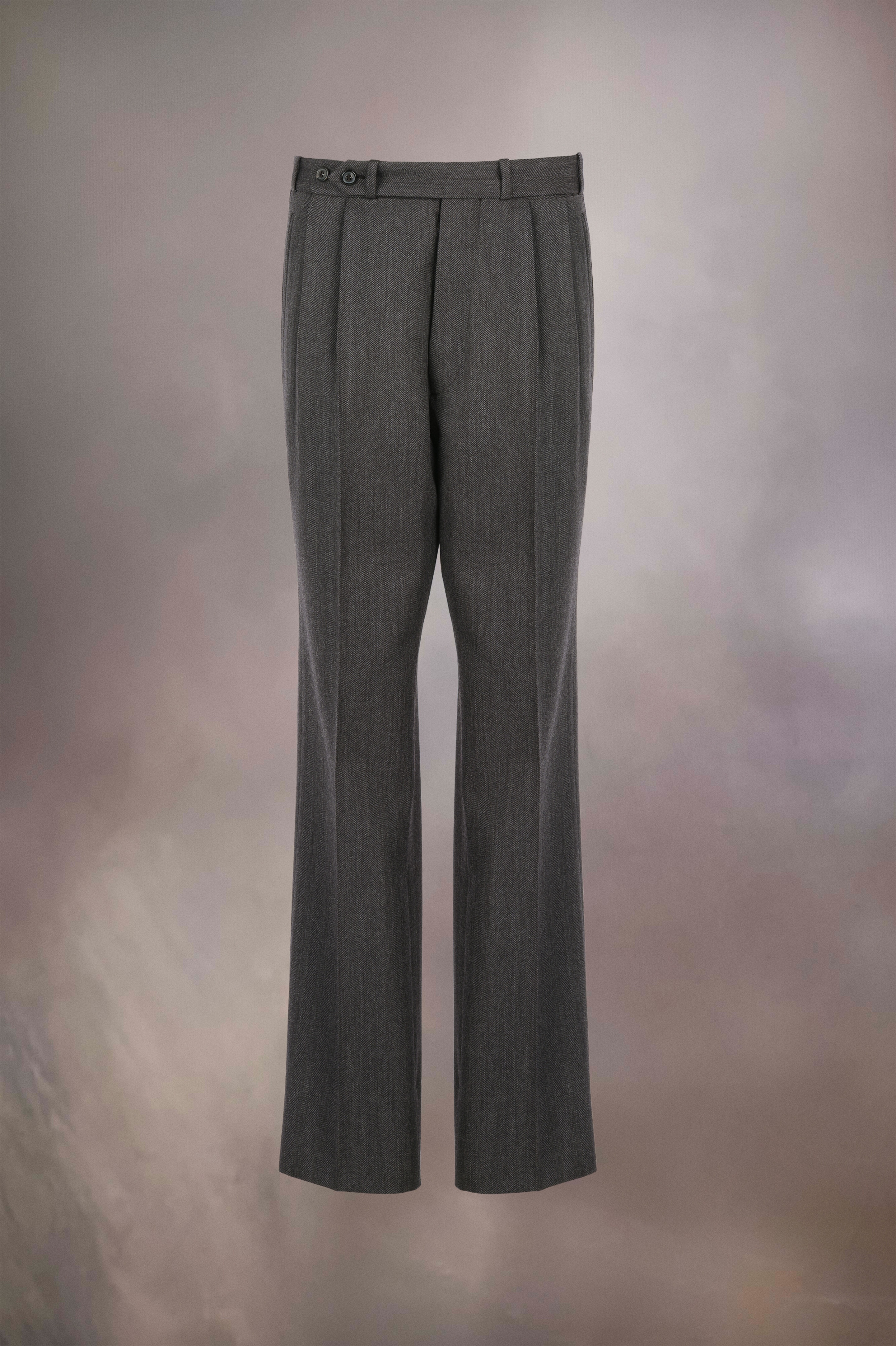 Herringbone wool trousers - 1