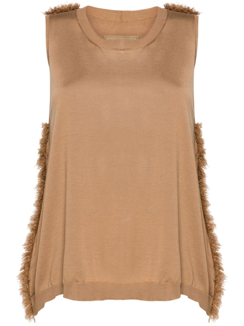 frayed-edge knitted tank top - 1