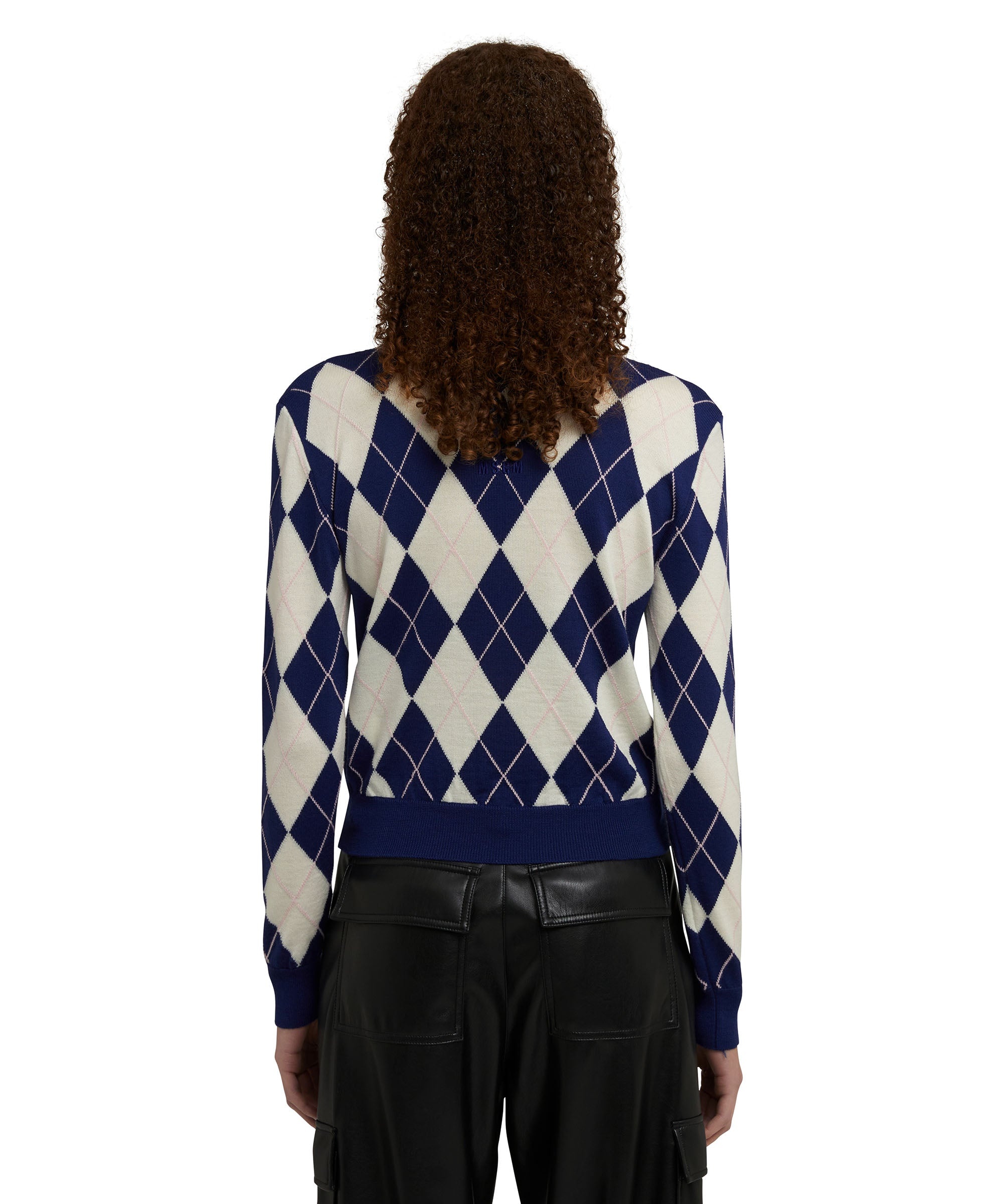 Vrigin wool sweater with "Argyle" motif - 4