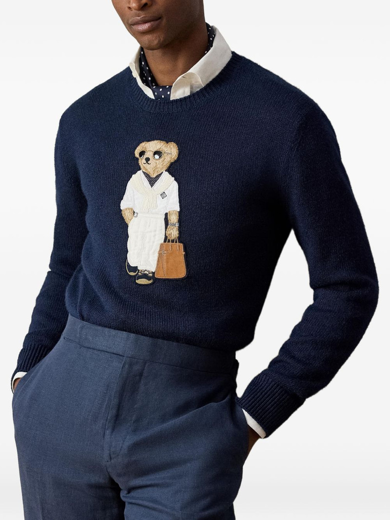 bear-appliqué crew-neck sweater 3