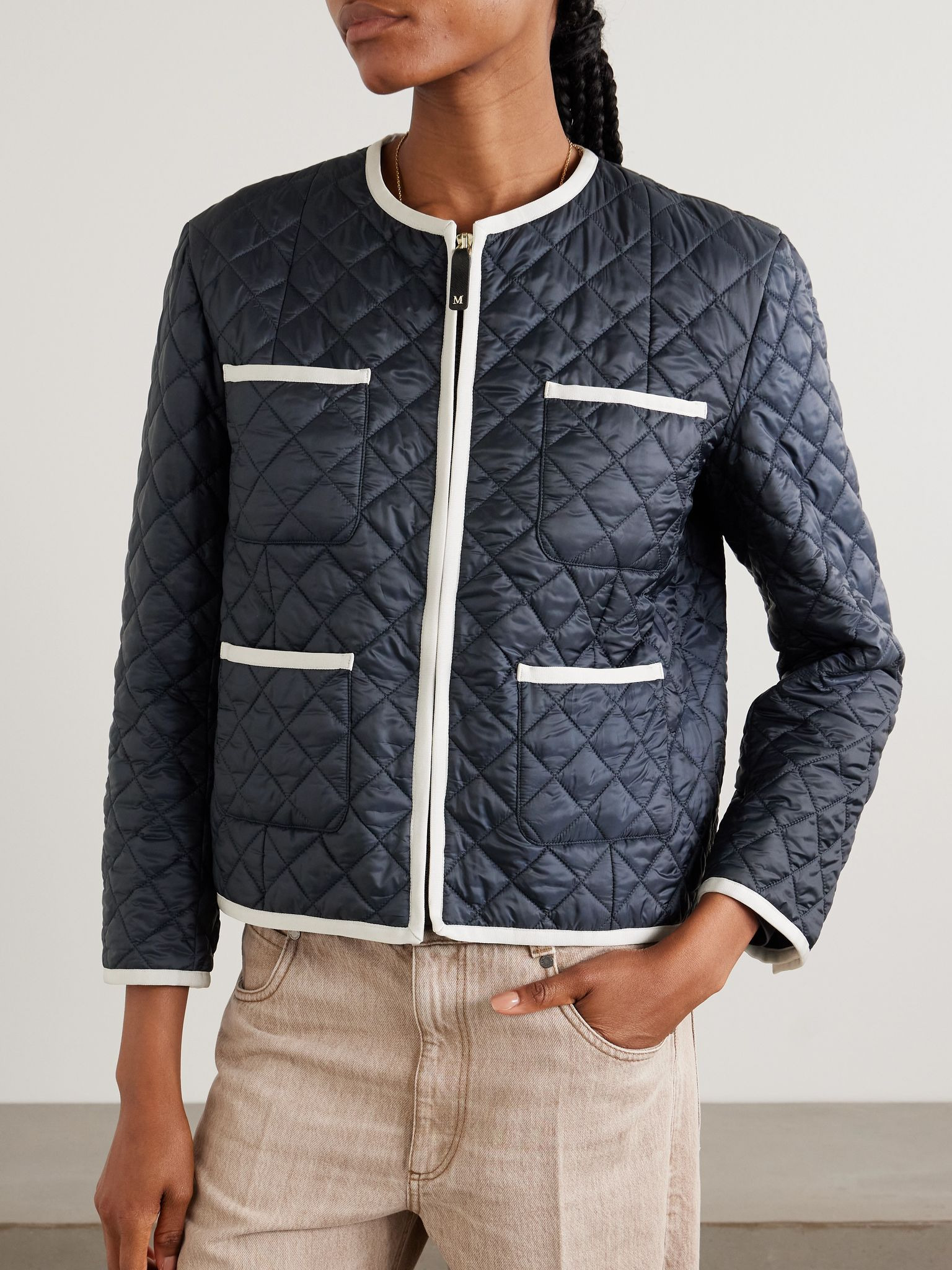 Celeste quilted shell jacket Navy - 3