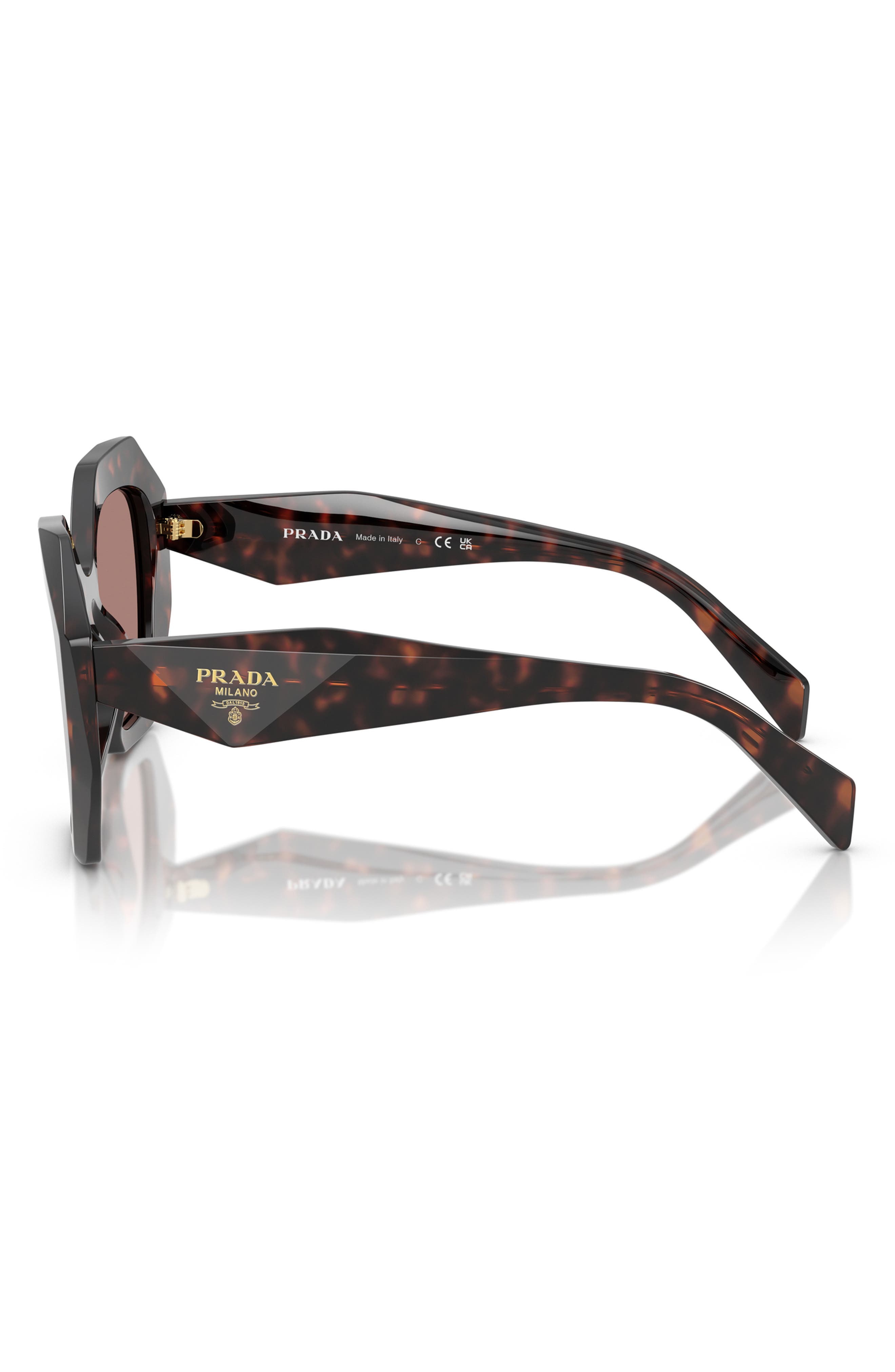 Prada 53mm Gradient Irregular Sunglasses in Light Brown at Nordstrom - 3