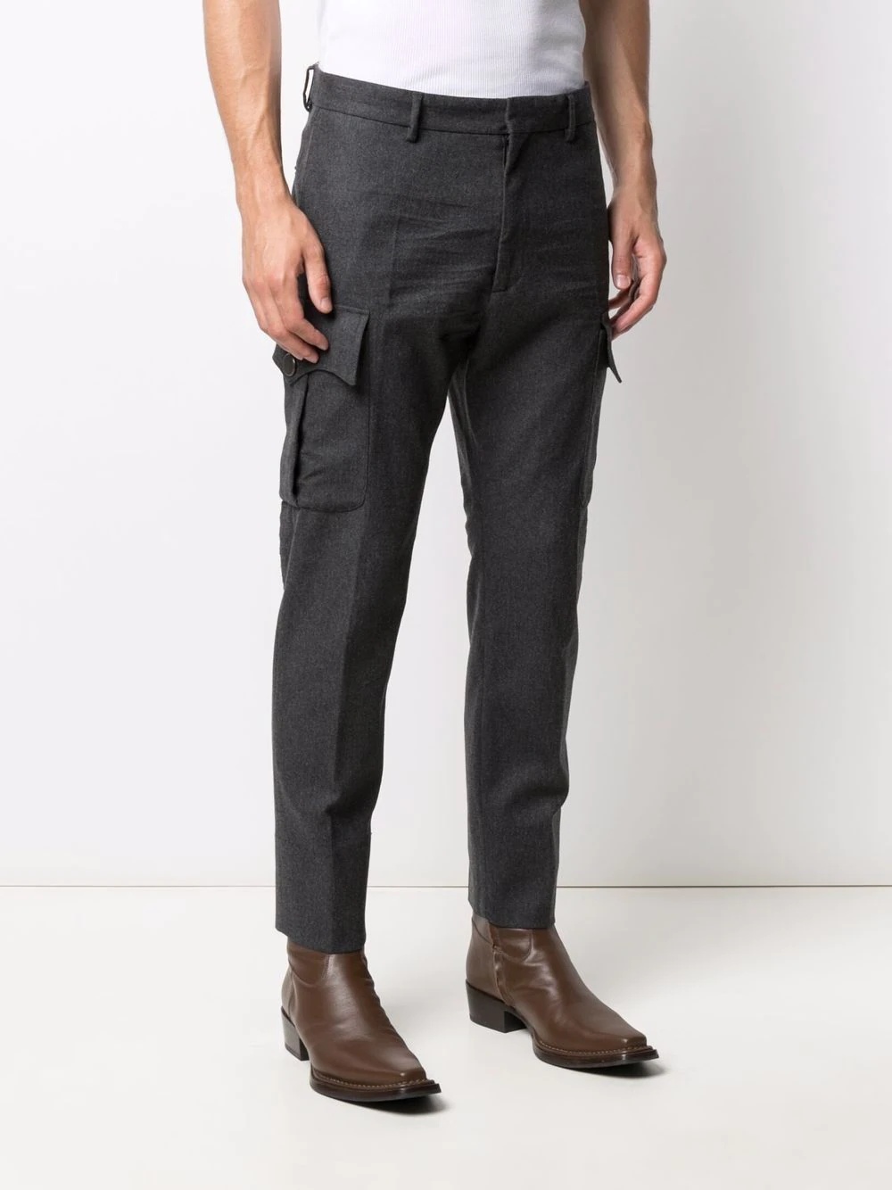 felt tapered trousers - 3