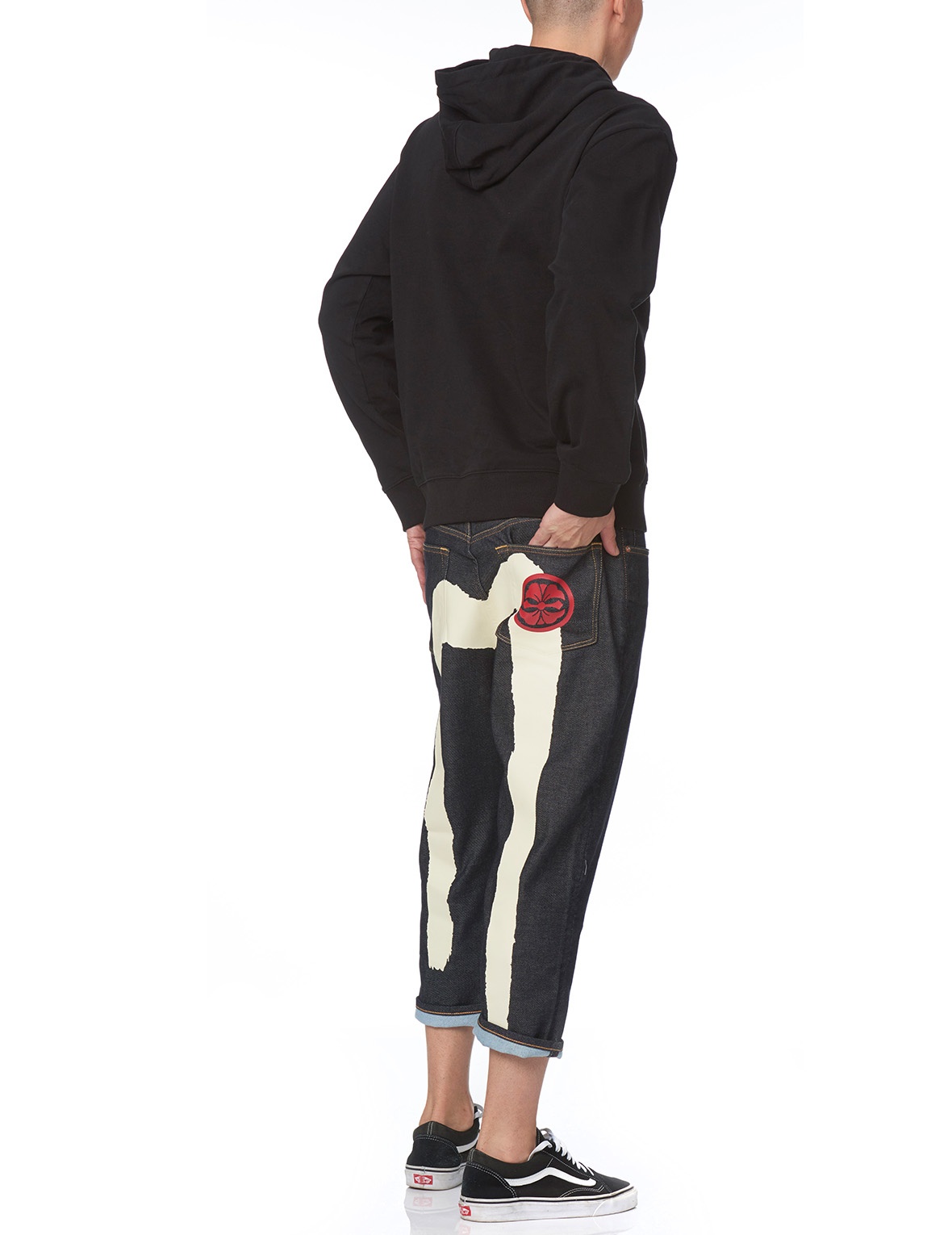 LION DANCE MASK BLACK EMBROIDERED HOODIE - 5