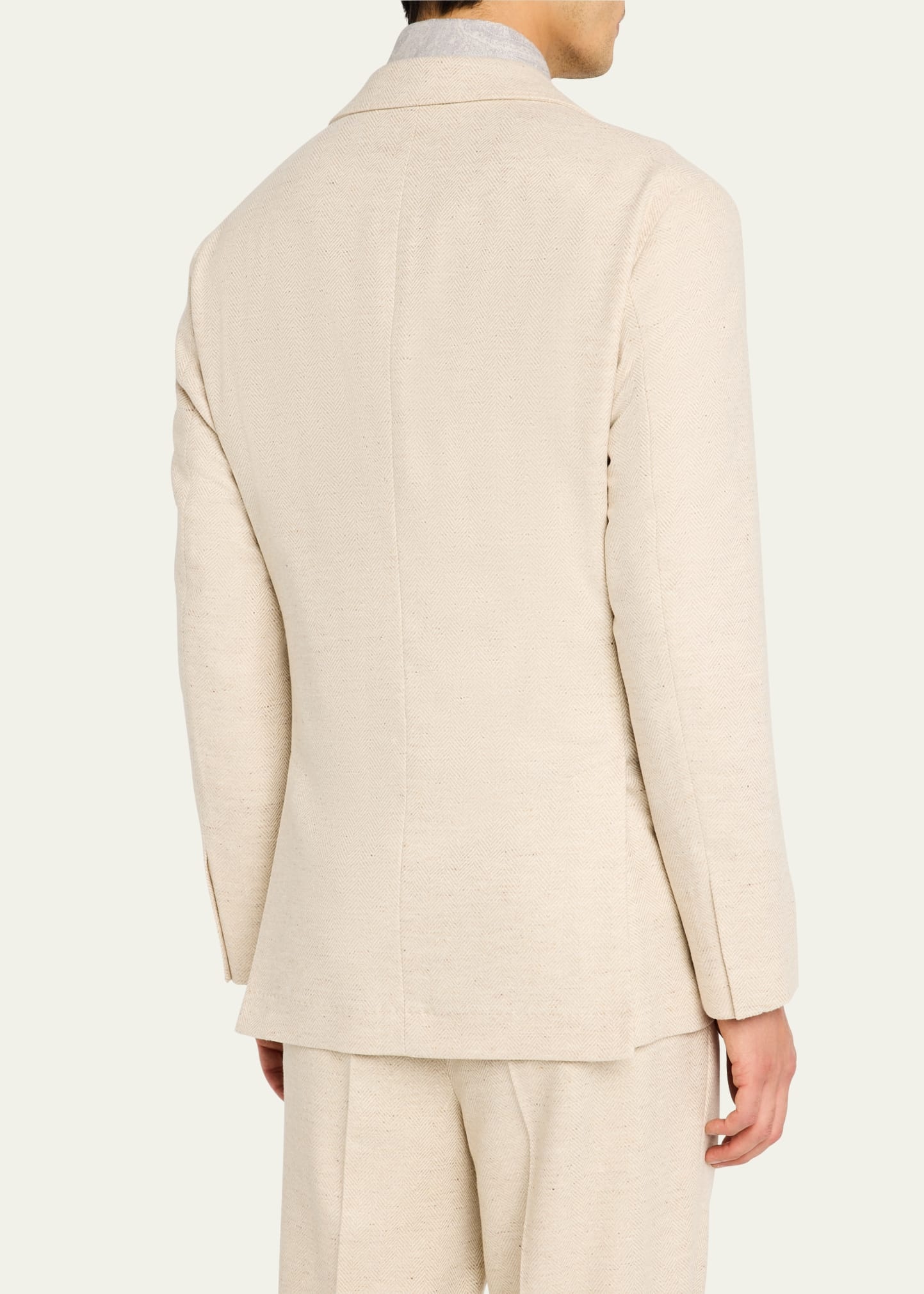 Men's Wool-Cashmere Herringbone Suit - 7