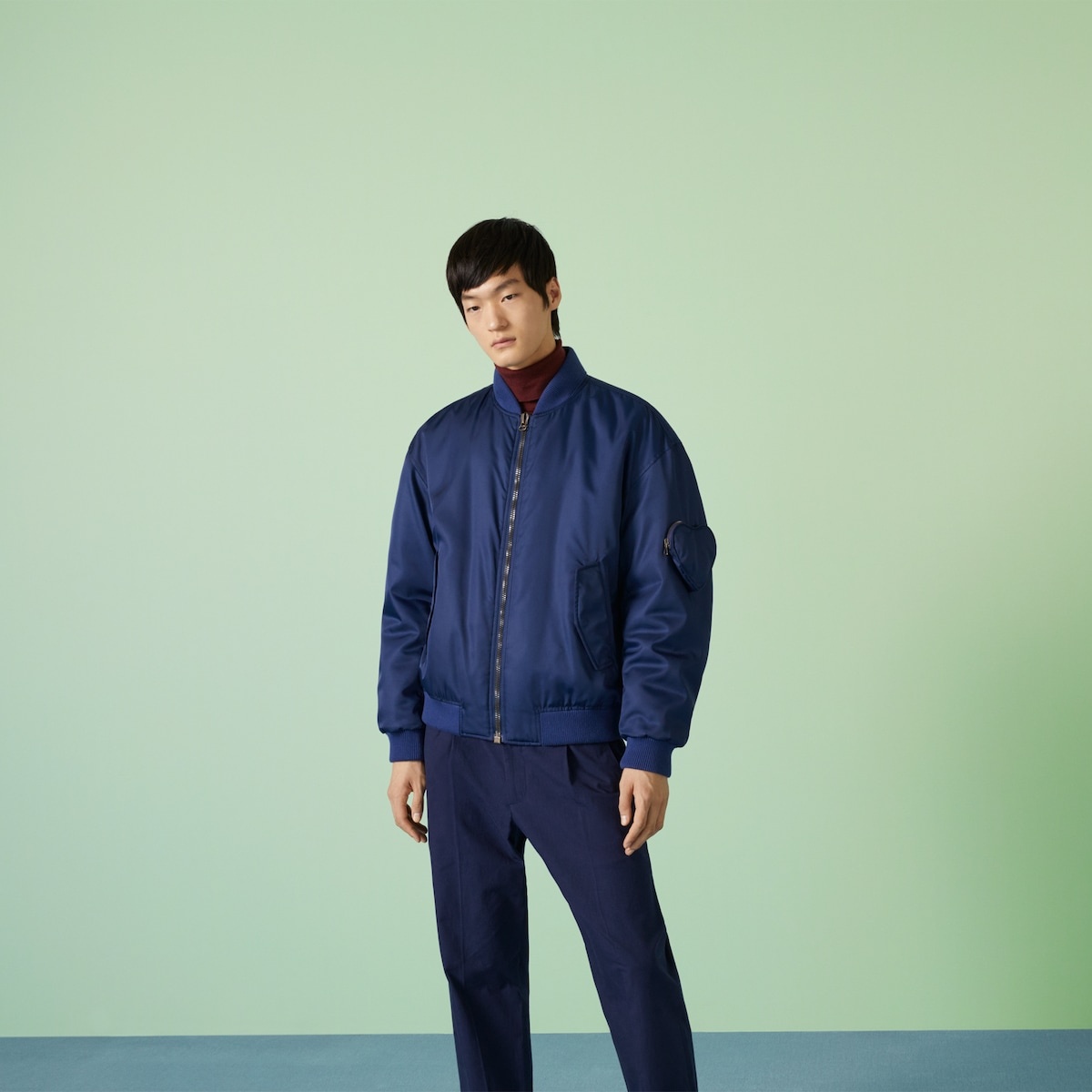GUCCI Nylon jacket with embroidered patch | gucci | REVERSIBLE