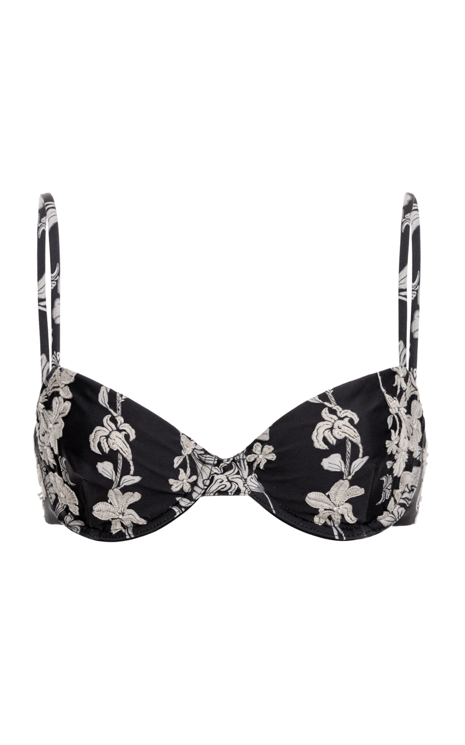 Magdalena Printed Bikini Top black/white - 1