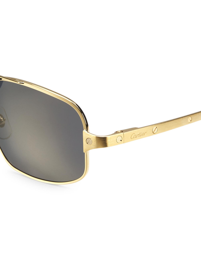 Men's Santos 60MM Rectangular Sunglasses - Gold 3