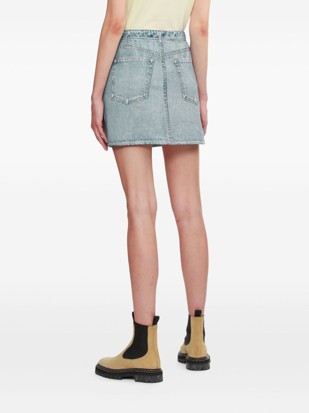 distressed denim mini skirt - 4