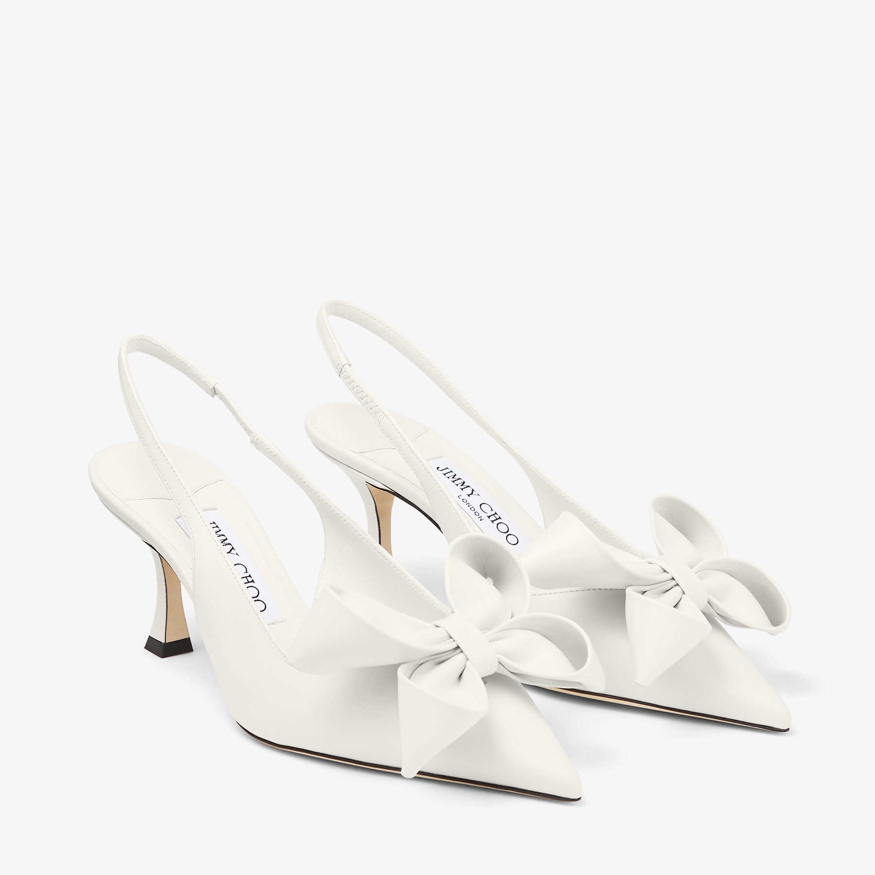 JIMMY CHOO Staz Sling Back 70 Latte Leather Pumps | REVERSIBLE
