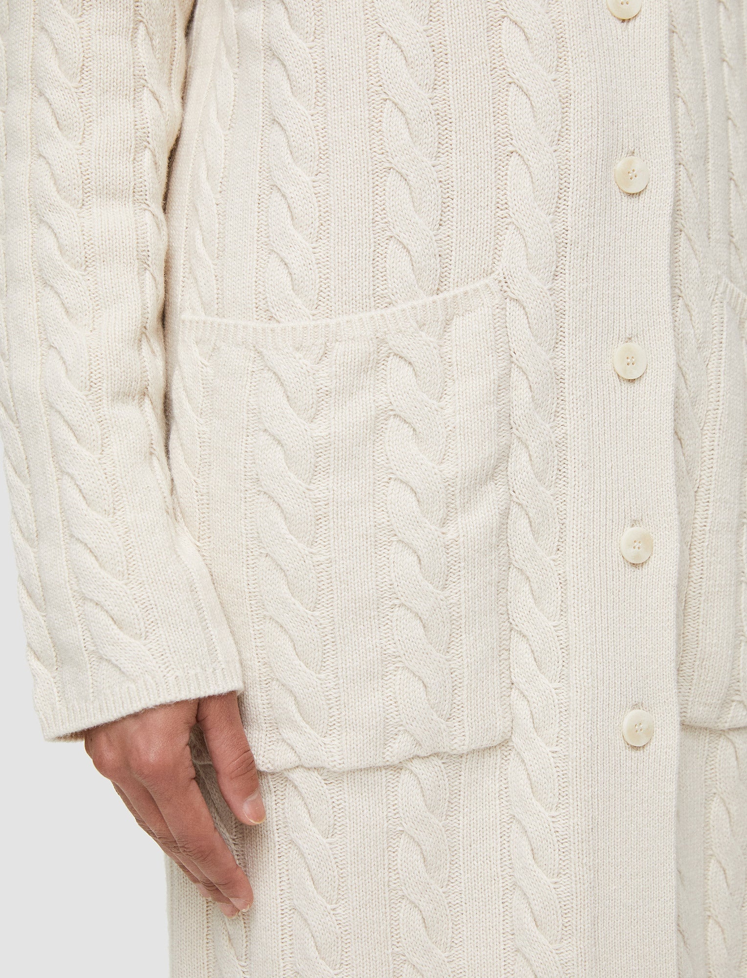 Light Cable Knit Long Cardigan - 6