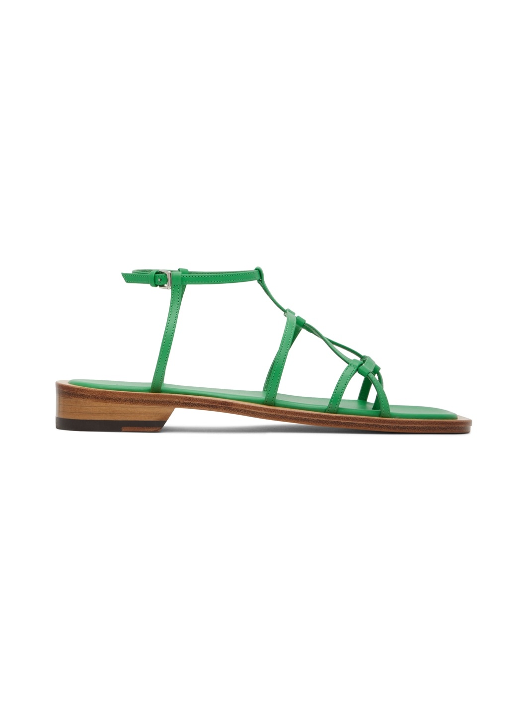 Green Middle Strap Sandals - 1