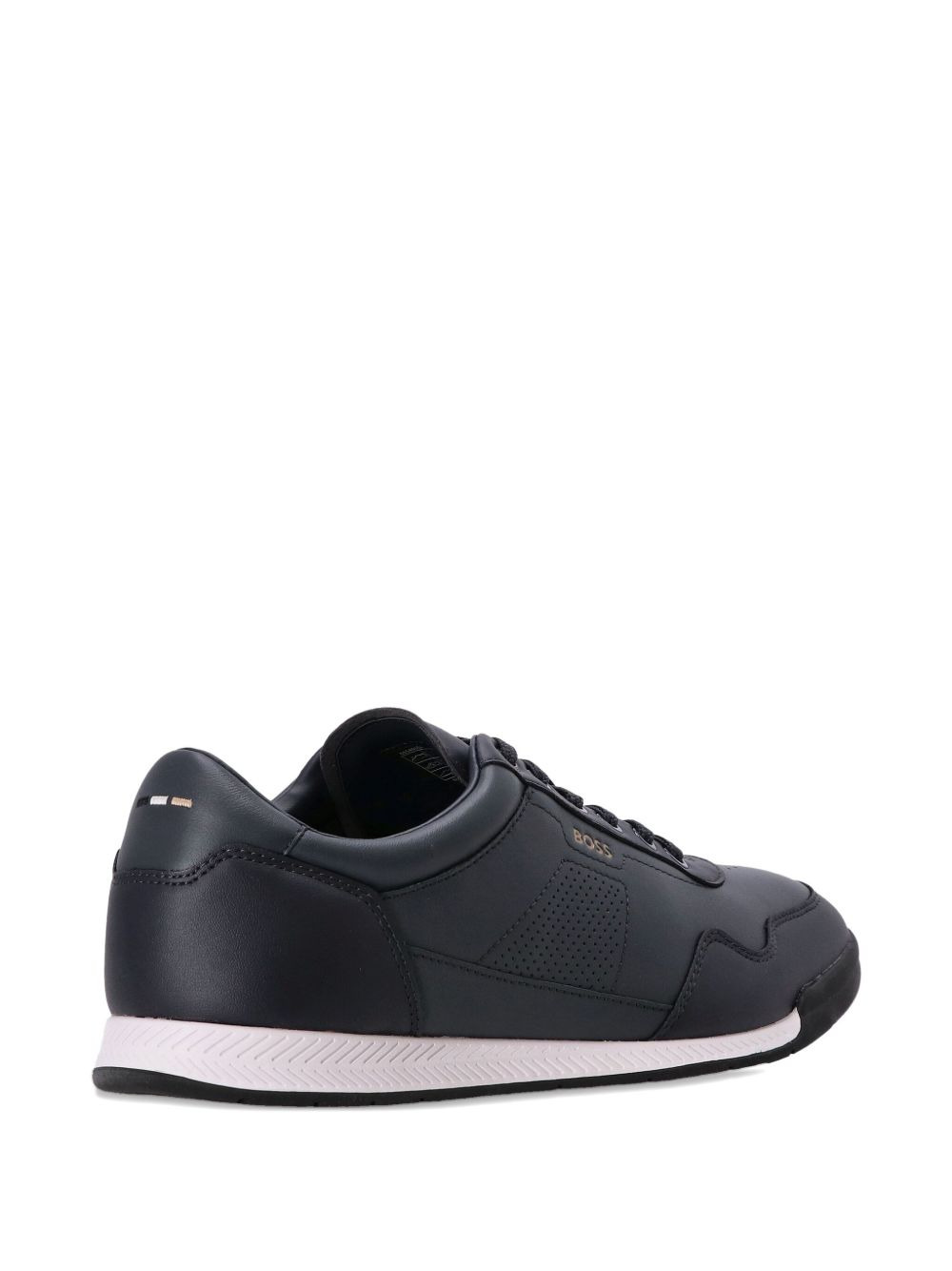 logo-detail leather sneakers - 3