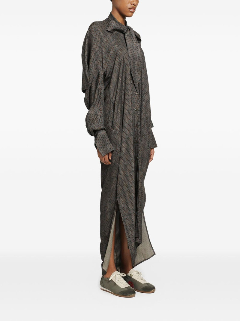 UMA WANG Corey printed pussy-bow coat outlook