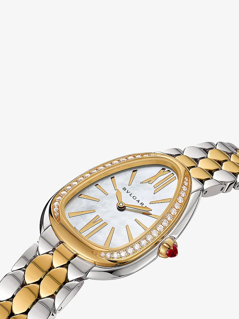 BVLGARI 103755 Serpenti Seduttori 18ct yellow-gold, stainless-steel and diamond quartz watch outlook