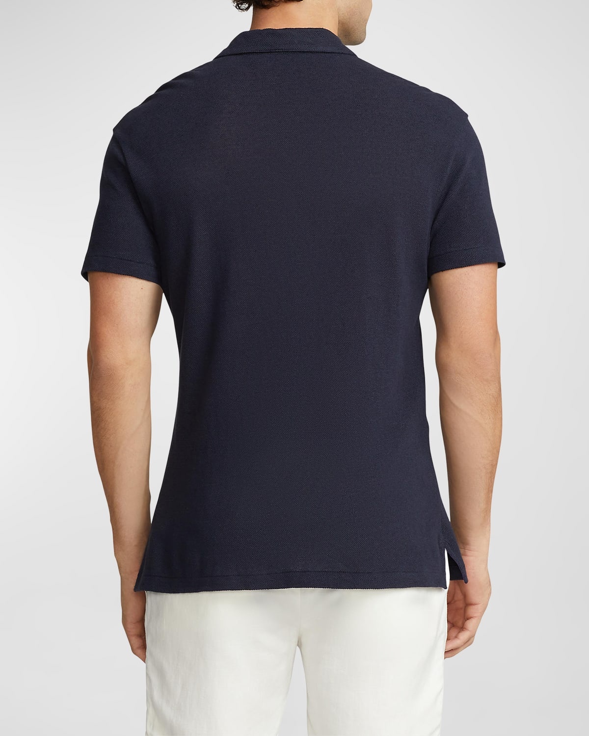 Men's Linen-Cotton Piqué Polo Shirt - 4