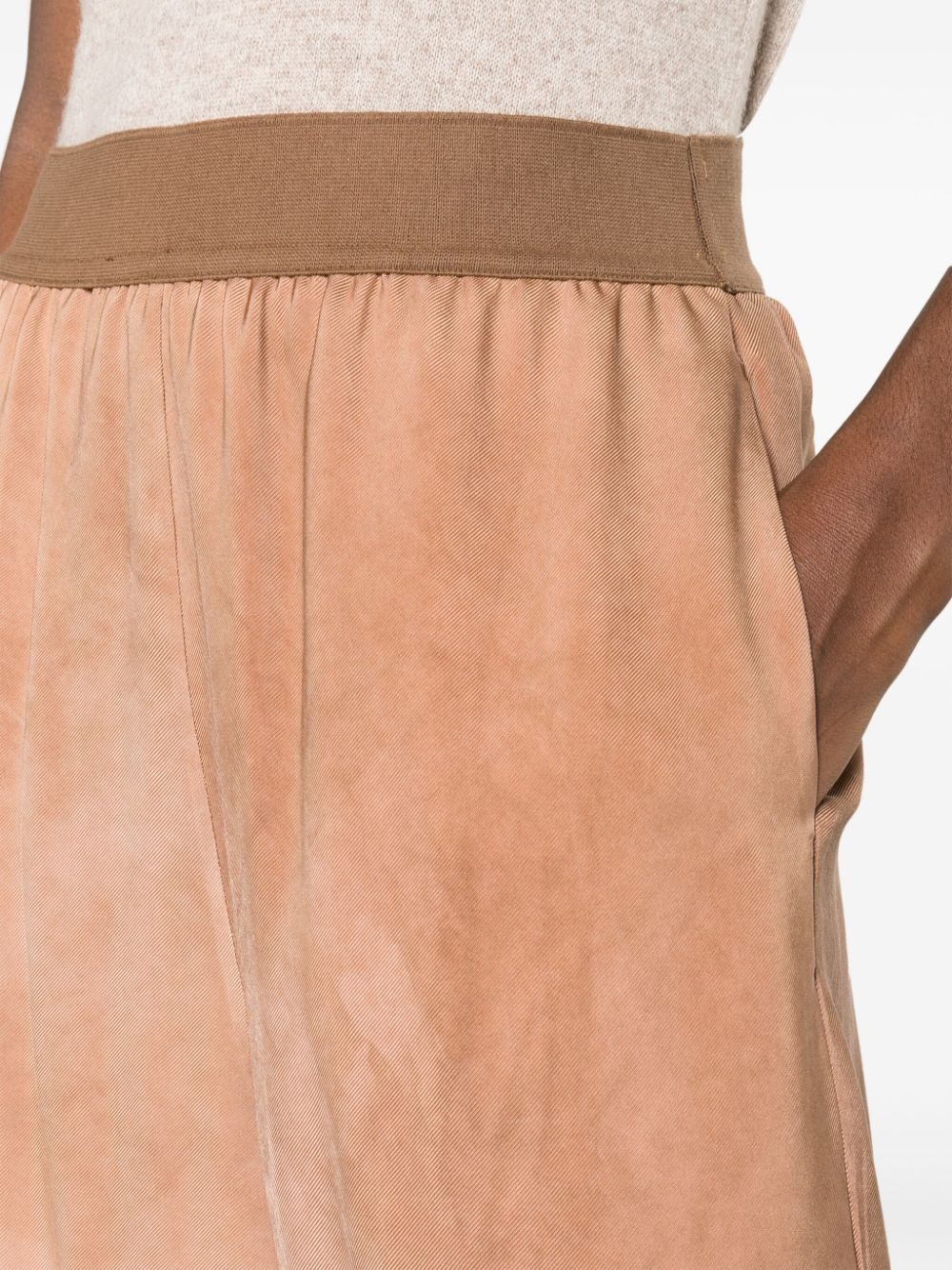 wide-leg velvet trousers - 9