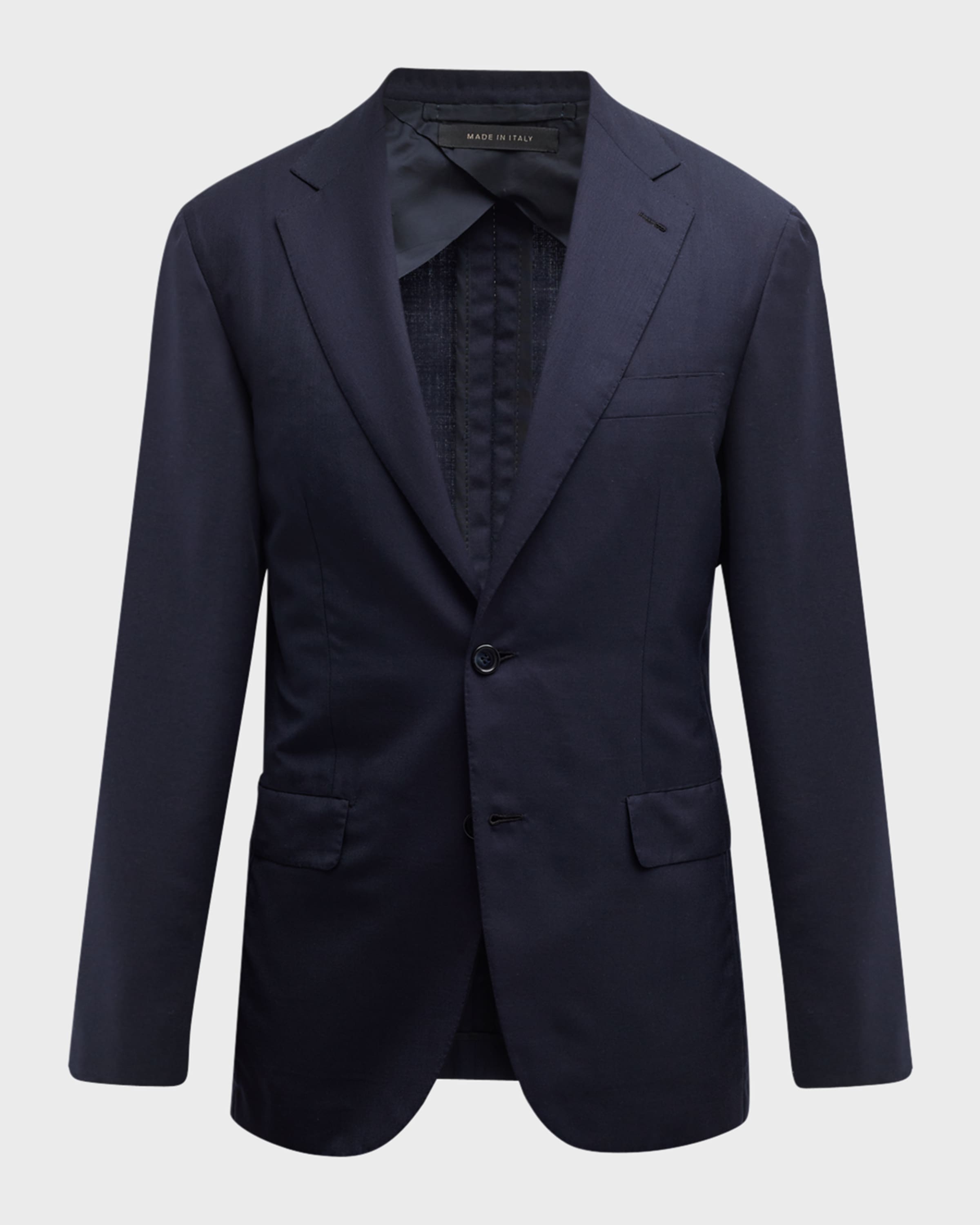 Men's Solid Wool-Silk Blazer - 2