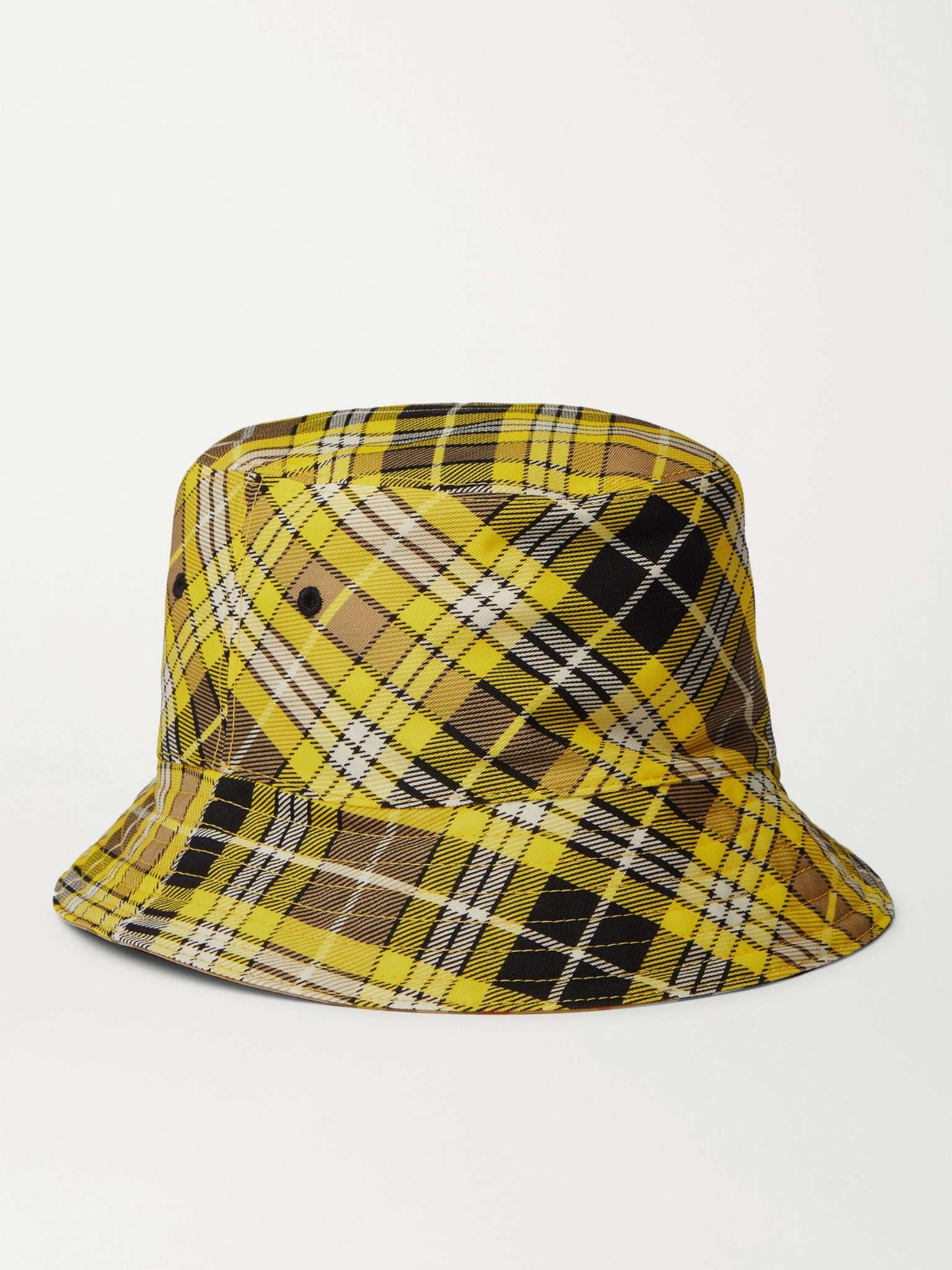 Checked Cotton-Canvas Bucket Hat - 1