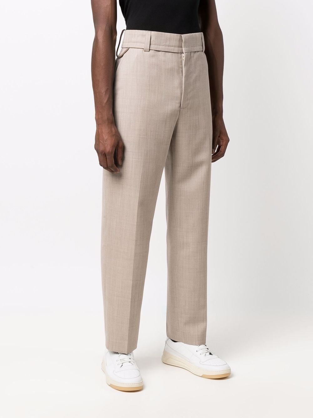 wool straight-leg trousers - 3