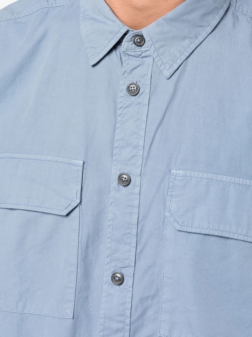 Lens-detail cotton shirt - 5