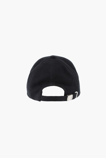 Black cotton cap with black Balmain Paris logo - 2