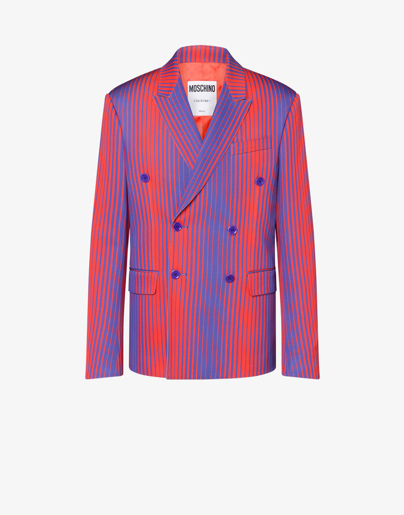 NUANCED-STRIPE SATIN JACKET 1